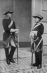 Suède. Gardiens suédois robustes de la majesté du roi. 1920